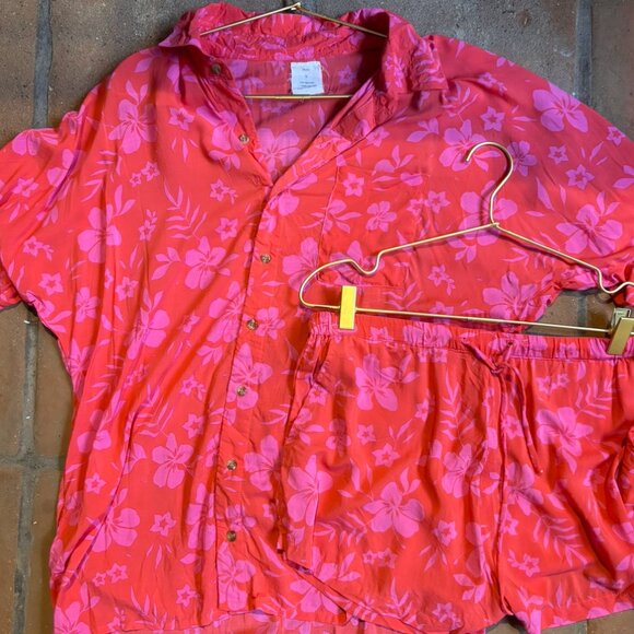 Mai Tops - MAI DYLAN TOP AND AVA SHORT  in Pink Sundays print -SOLD AS A SET